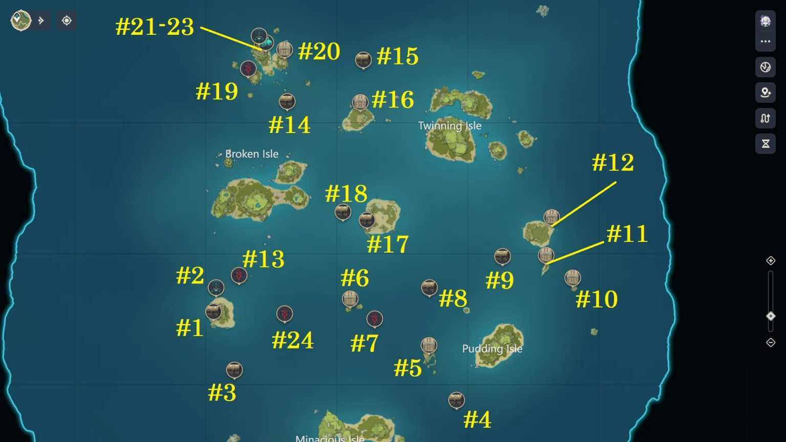 Все загадки с бонсаем на острове пудинга в genshin impact 2.8 - архипелаг золотого яблока