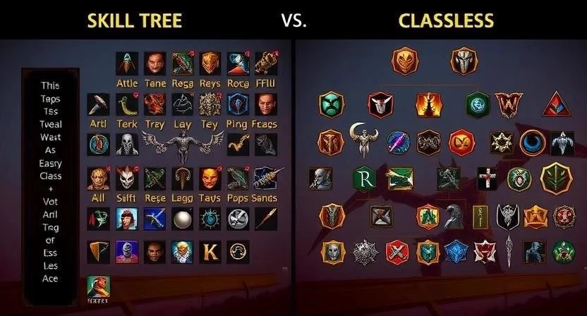 Дерево навыков против бесклассовой системы прокачки в RPG
